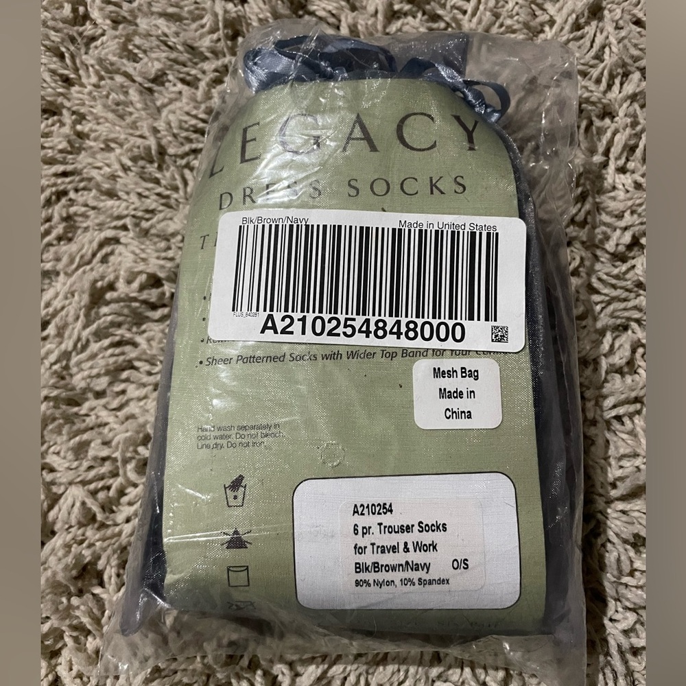 QVC Legacy Trouser Socks 6 Pairs Black Brown Navy Socks One Size A210254 Vintage